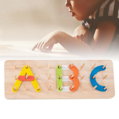 TRENDYKIDS Wooden Alphabet Number Stacking Blocks Montessori Educational Puzzle for Kids