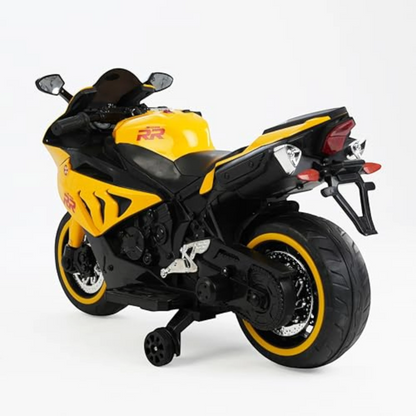 Toy House Battery Operated Ride-On Bike for Kids 3 to 8 Years - B018-Yellow