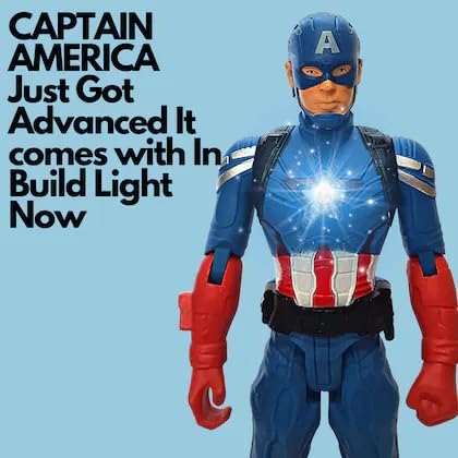 Marvel Avengers Captain America Titan Hero Blast Gear Action Figure with LED Light