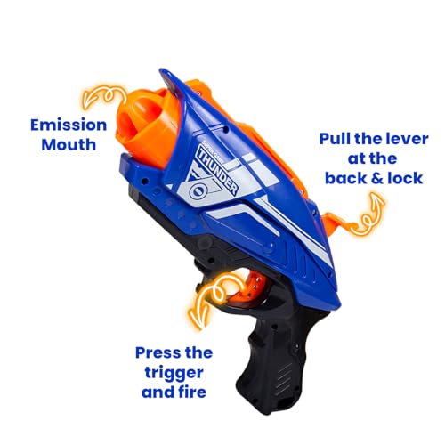 TIPTOP GY7063 Non Battery Blaze Storm Toy Gun with 10 Foam Bullets & 10 Suction Dart Bullets for Kids | Fun Target Shooting Blaster Gun Toy