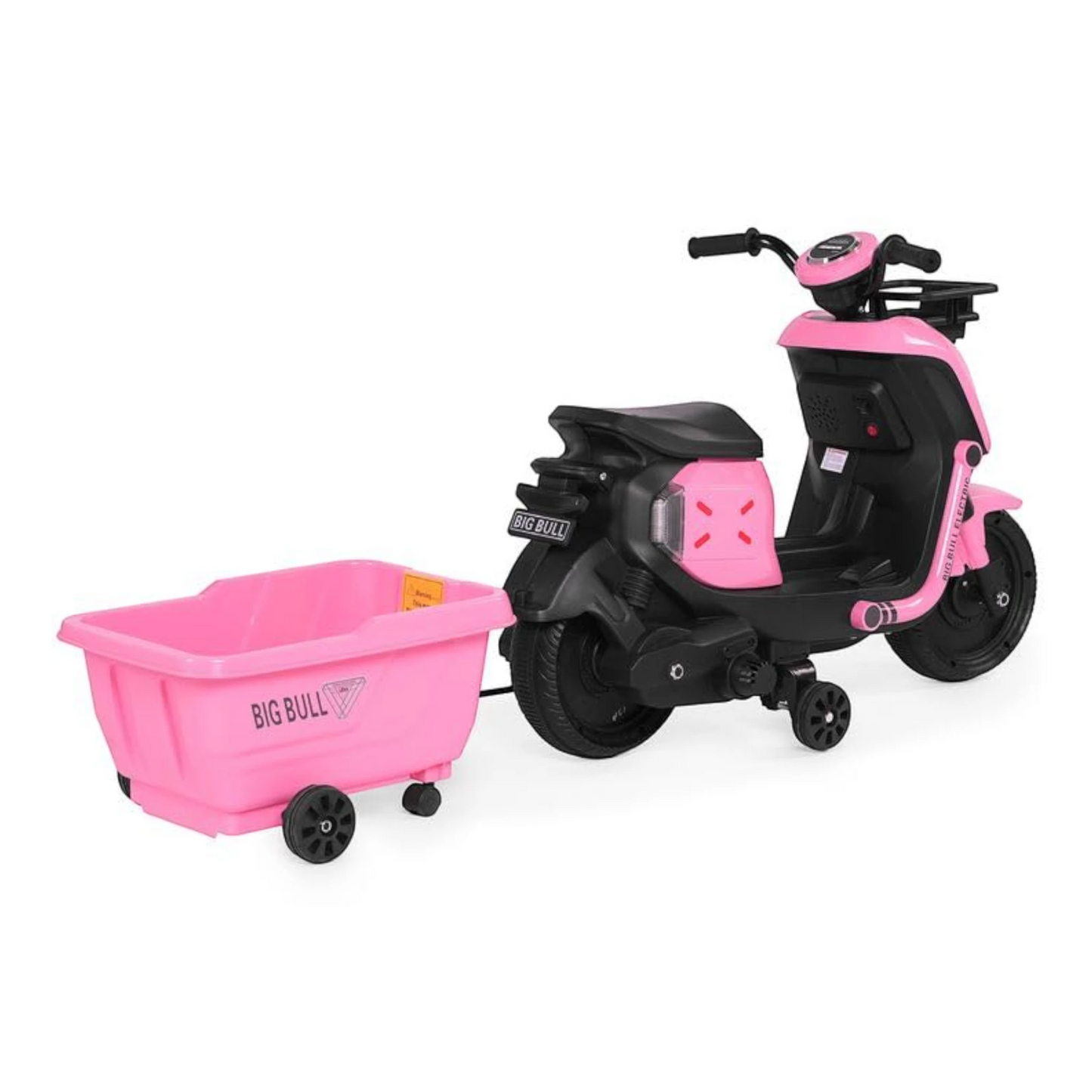 Toy House EV NIU Ride-On Scooter with Trailer for Kids EV06-Pink- Age 3+