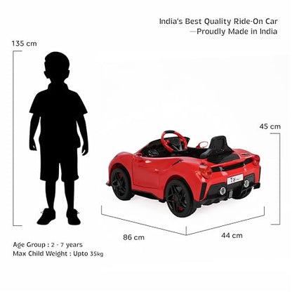 Toy House Battery Operated Ride-On Car for Kids - Red