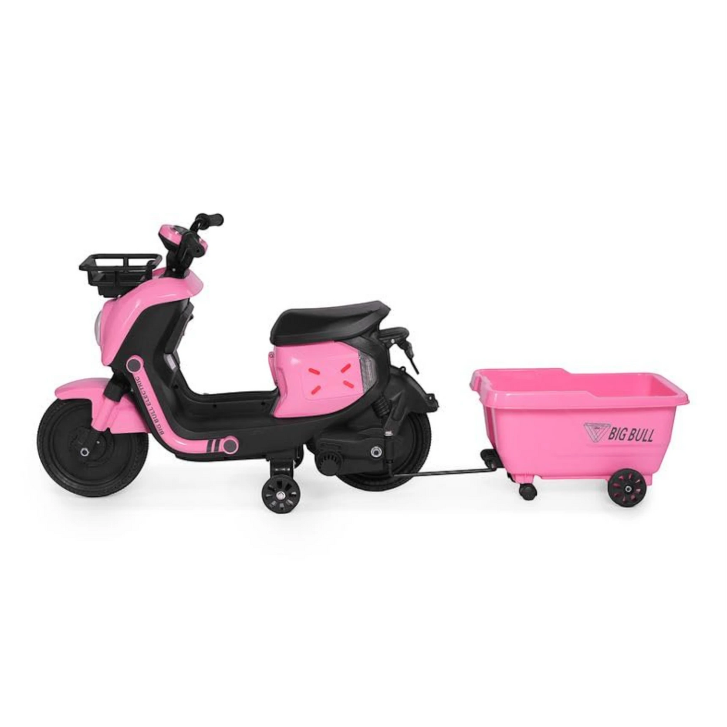Toy House EV NIU Ride-On Scooter with Trailer for Kids EV06-Pink- Age 3+
