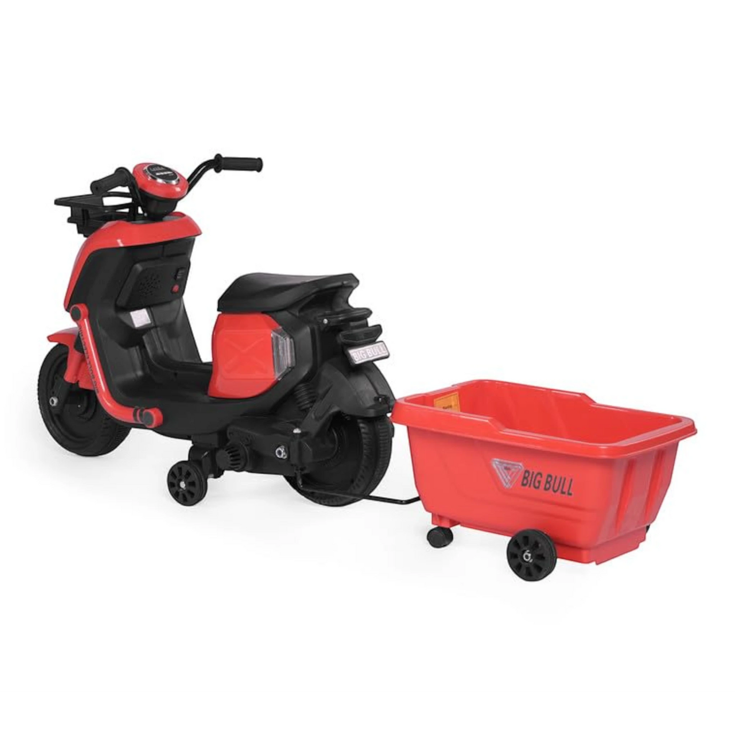 Toy House EV NIU Ride-On Scooter with Trailer for Kids EV06-Red - Age 3+