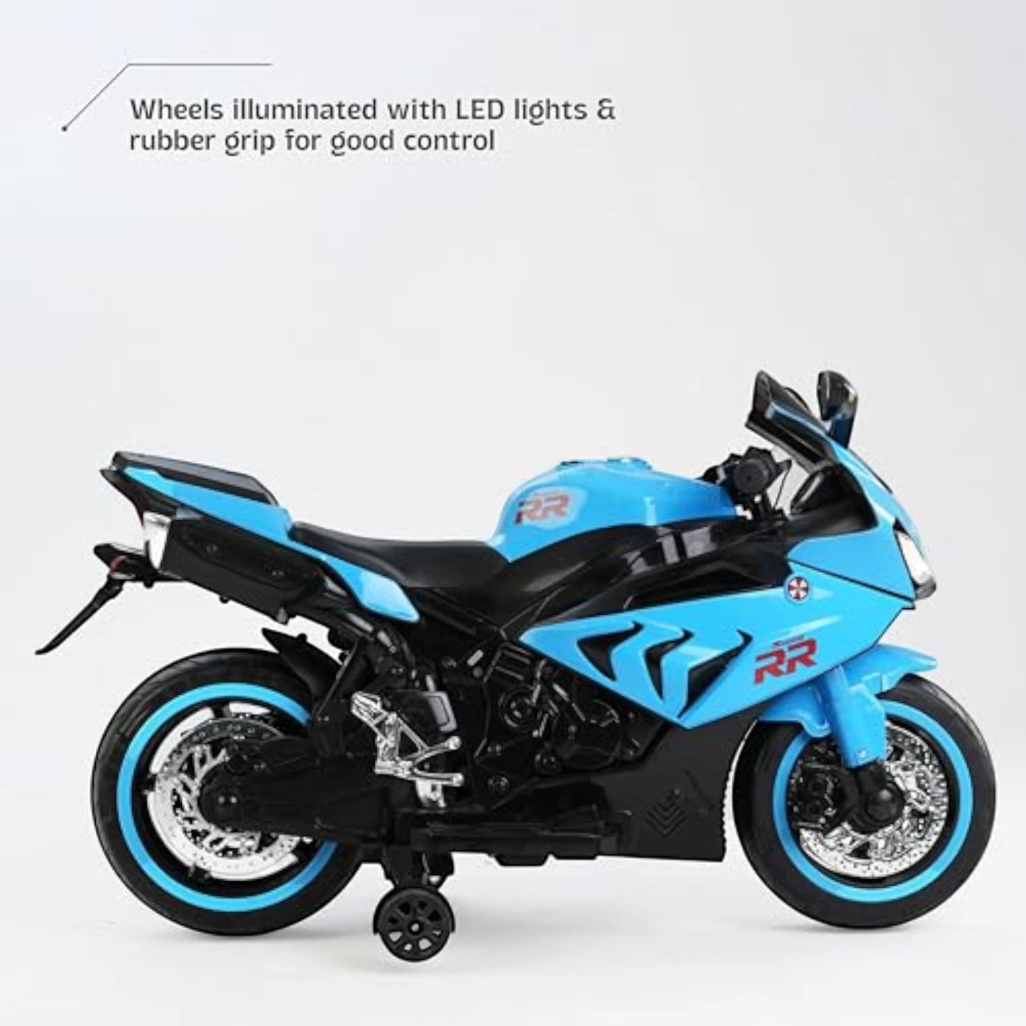 Toy House Battery Operated Ride-On Bike for Kids 3 to 8 Years - B018-Blue
