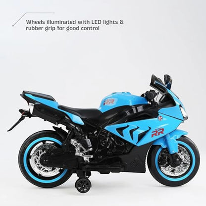 Toy House Battery Operated Ride-On Bike for Kids 3 to 8 Years - B018-Blue
