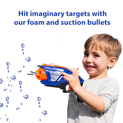 TIPTOP GY7063 Non Battery Blaze Storm Toy Gun with 10 Foam Bullets & 10 Suction Dart Bullets for Kids | Fun Target Shooting Blaster Gun Toy