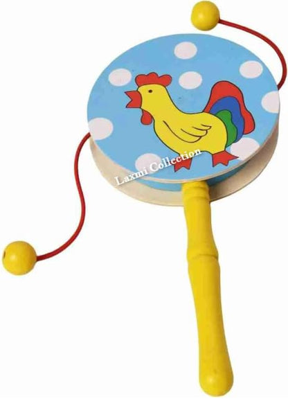 Wooden Cartoon Bell Rattle Musical Toy for Kids