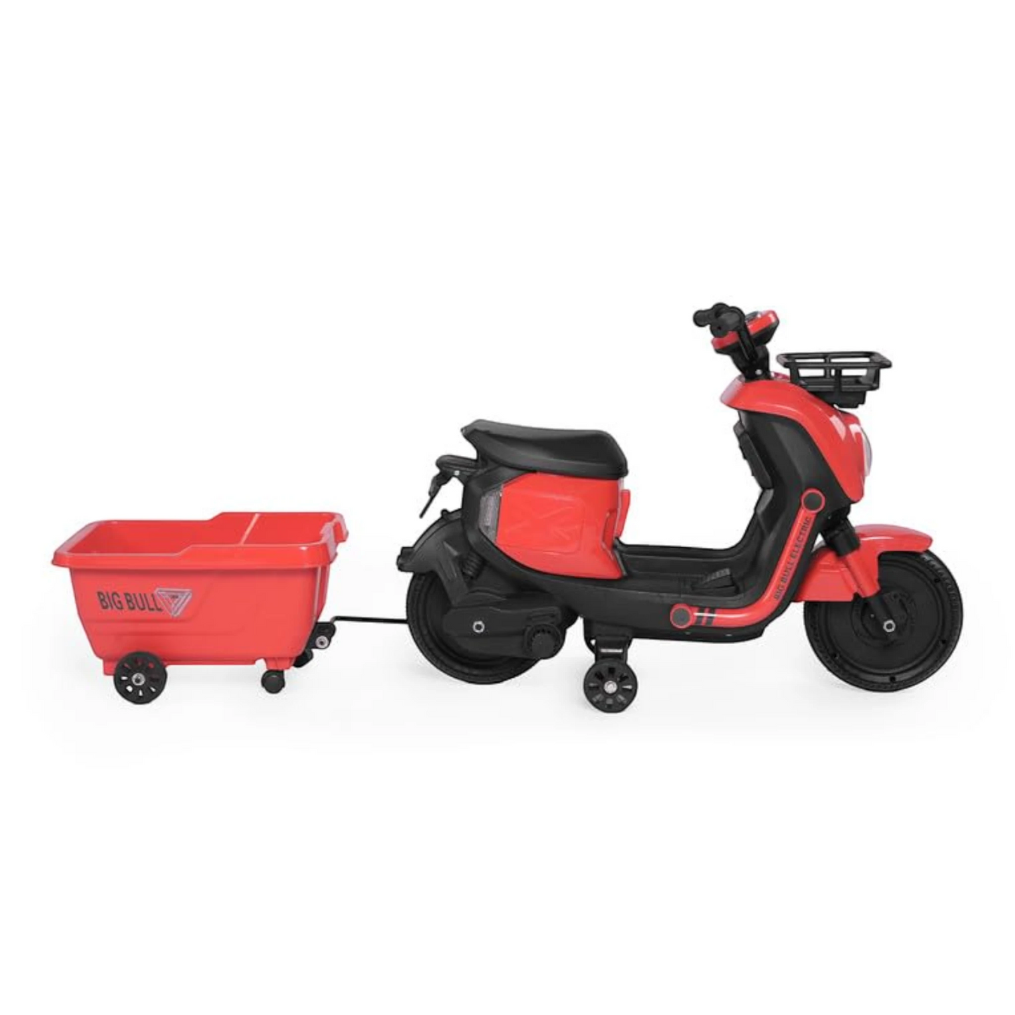 Toy House EV NIU Ride-On Scooter with Trailer for Kids EV06-Red - Age 3+