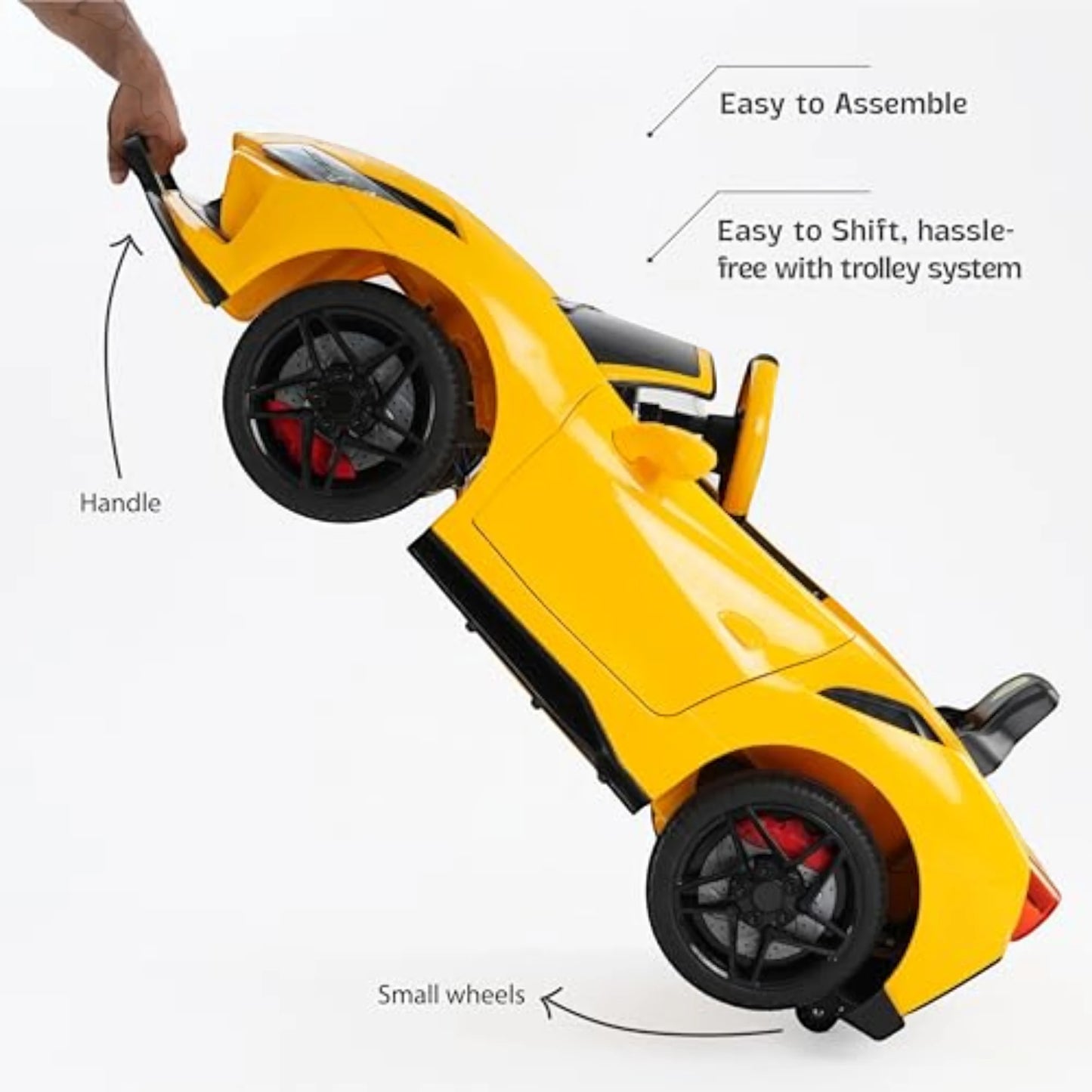 Toy House Battery Operated Ride-On Car for Kids - Yellow