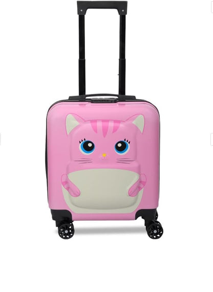 OBIXO Pink Kids' Rolling Suitcase with Spinner Wheels for Travel Adventures