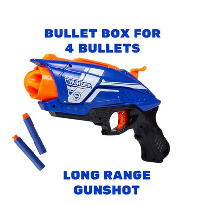 TIPTOP GY7063 Non Battery Blaze Storm Toy Gun with 10 Foam Bullets & 10 Suction Dart Bullets for Kids | Fun Target Shooting Blaster Gun Toy