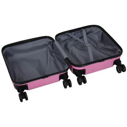 OBIXO Pink Kids' Rolling Suitcase with Spinner Wheels for Travel Adventures