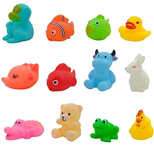 TIPTOP Rubber Colourful Floating Baby Bath Toys| Aquatic Animals Chu Chu Toys for Newborn Babies and Kids