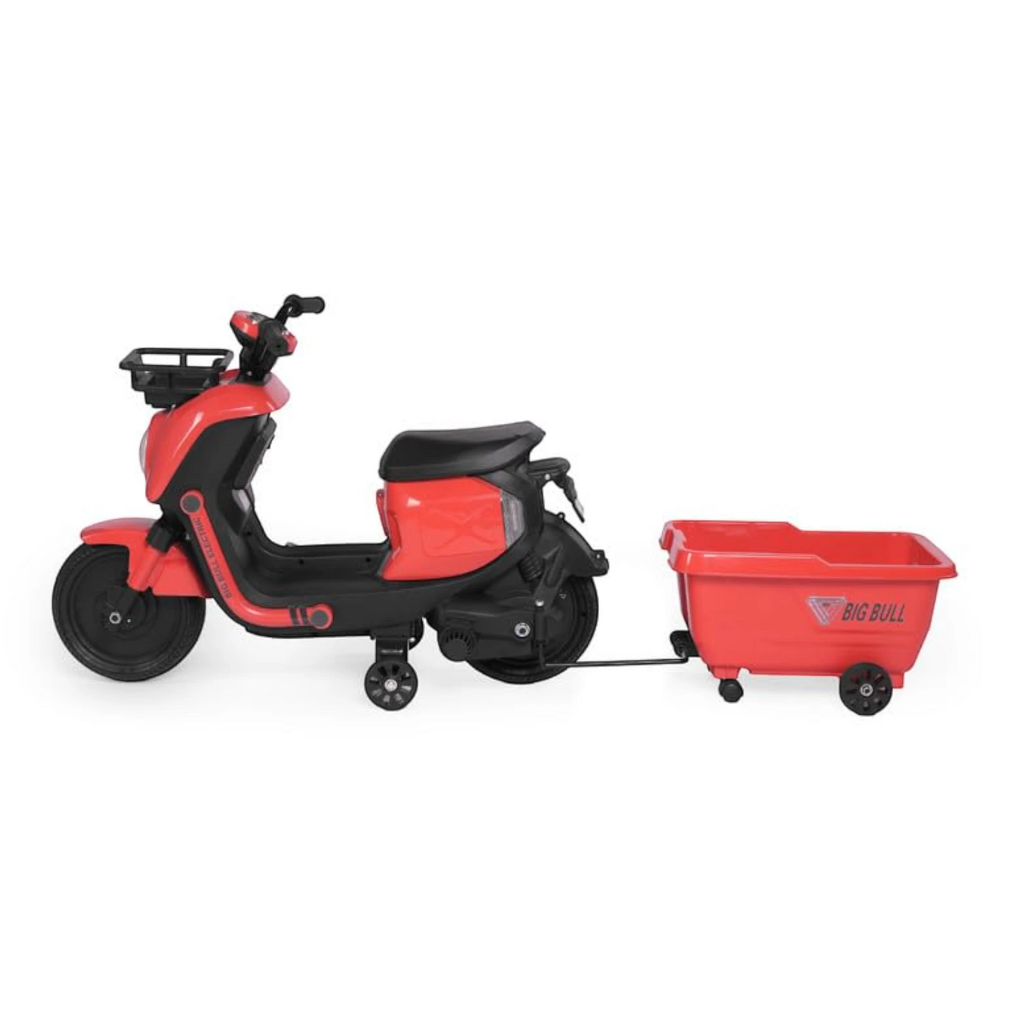 Toy House EV NIU Ride-On Scooter with Trailer for Kids EV06-Red - Age 3+