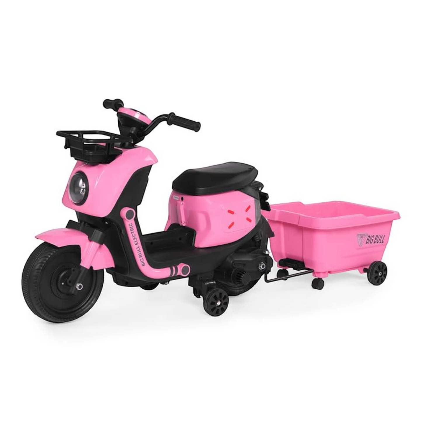 Toy House EV NIU Ride-On Scooter with Trailer for Kids EV06-Pink- Age 3+