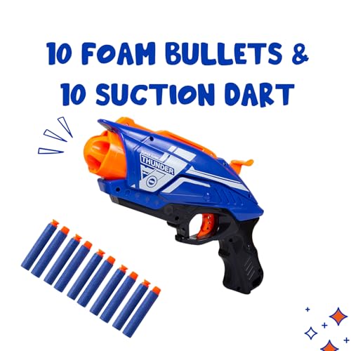 TIPTOP GY7063 Non Battery Blaze Storm Toy Gun with 10 Foam Bullets & 10 Suction Dart Bullets for Kids | Fun Target Shooting Blaster Gun Toy