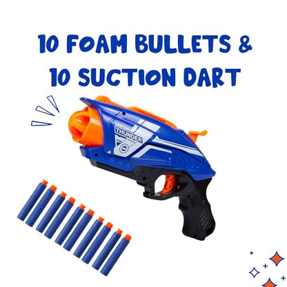 TIPTOP GY7063 Non Battery Blaze Storm Toy Gun with 10 Foam Bullets & 10 Suction Dart Bullets for Kids | Fun Target Shooting Blaster Gun Toy