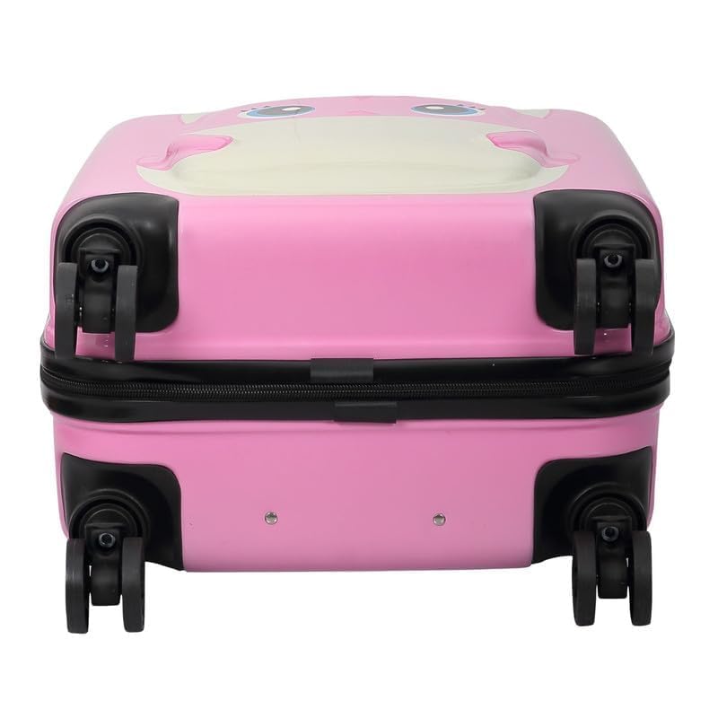 OBIXO Pink Kids' Rolling Suitcase with Spinner Wheels for Travel Adventures
