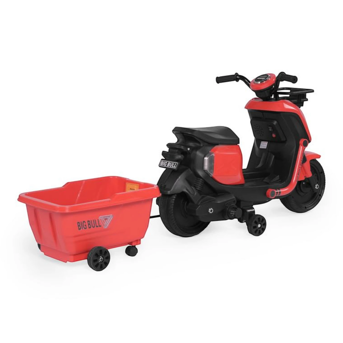 Toy House EV NIU Ride-On Scooter with Trailer for Kids EV06-Red - Age 3+