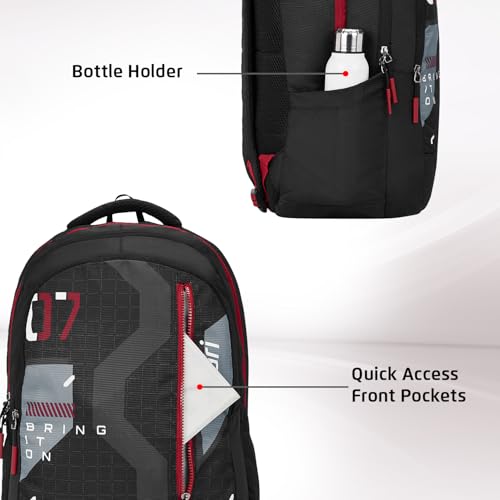 Safari Large 37 L Backpack Bonus 1  (Black) with 1 Year Warranty