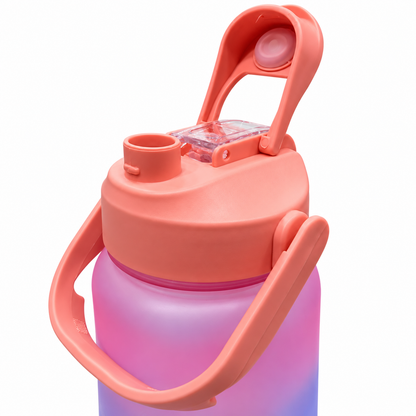 Motivational Water Bottle 3pcs Set with Time Markers Water Lines - 2000ml, 900ml,300ml