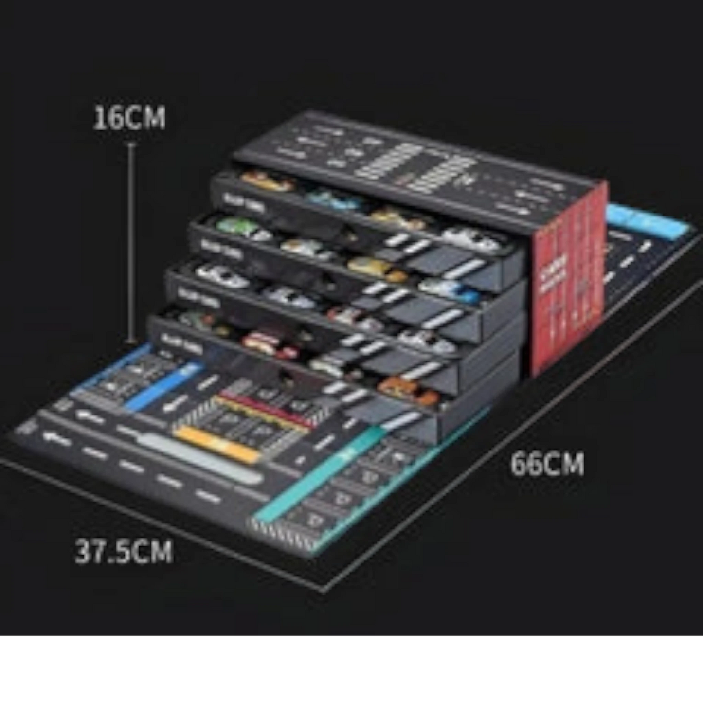 TIPTOP 48pcs Pull Back Cars Set, Alloy Racing Car, Toy Set with Container Storage & Foldable Road Map Play Mat, Friction Powered Vehicles for Kids Boys & Girls