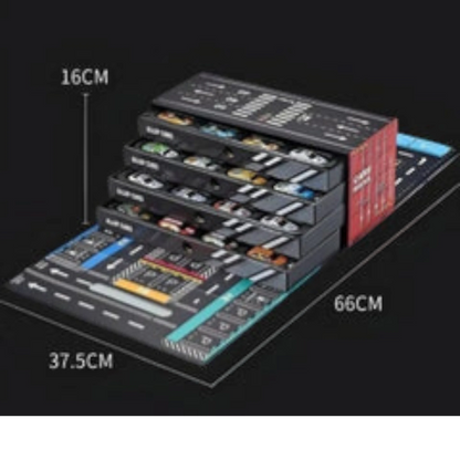 TIPTOP 48pcs Pull Back Cars Set, Alloy Racing Car, Toy Set with Container Storage & Foldable Road Map Play Mat, Friction Powered Vehicles for Kids Boys & Girls