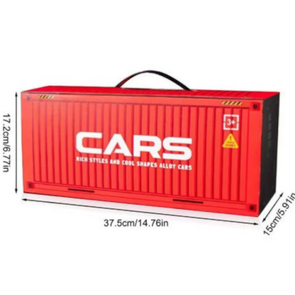 TIPTOP 48pcs Pull Back Cars Set, Alloy Racing Car, Toy Set with Container Storage & Foldable Road Map Play Mat, Friction Powered Vehicles for Kids Boys & Girls