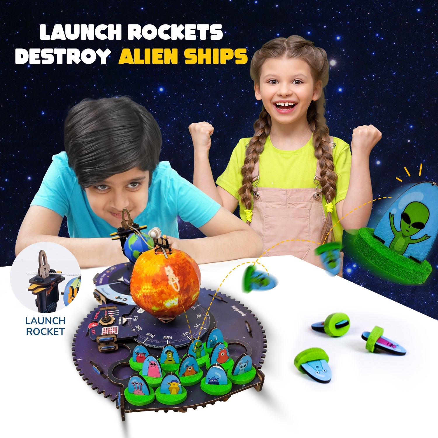 Smartivity Space Shooters DIY STEM Toy: Build & Learn Planetary Motion