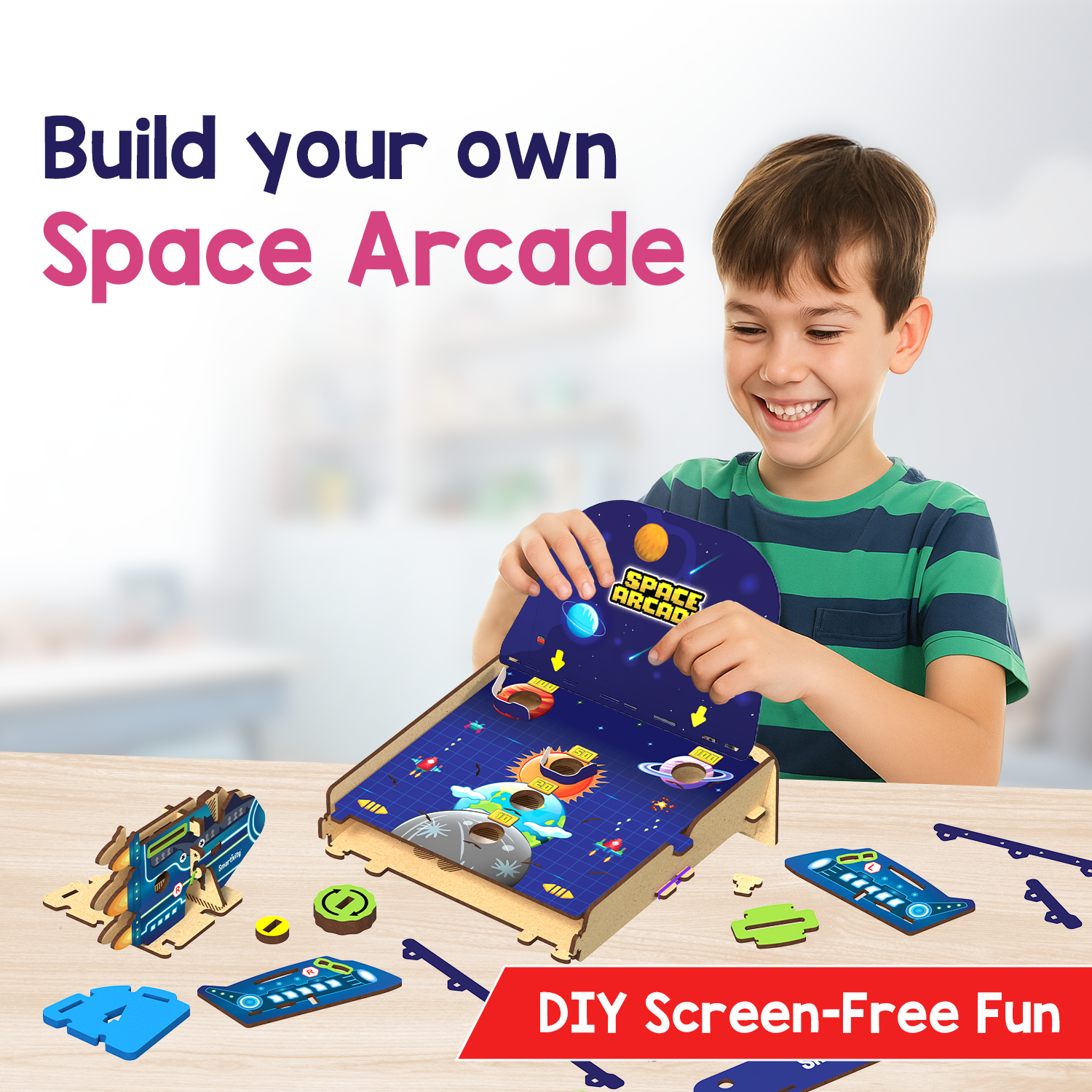 Smartivity Space Arcade STEM Construction Toy: DIY Educational Game for Kids 6-14 Years
