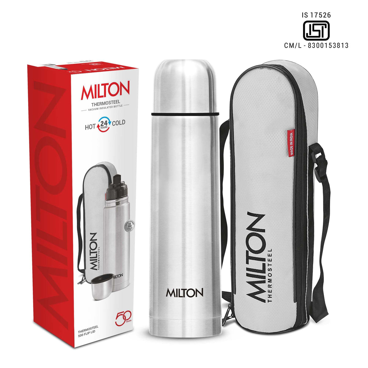 Milton Flip Lid Thermosteel Insulated Water Bottle