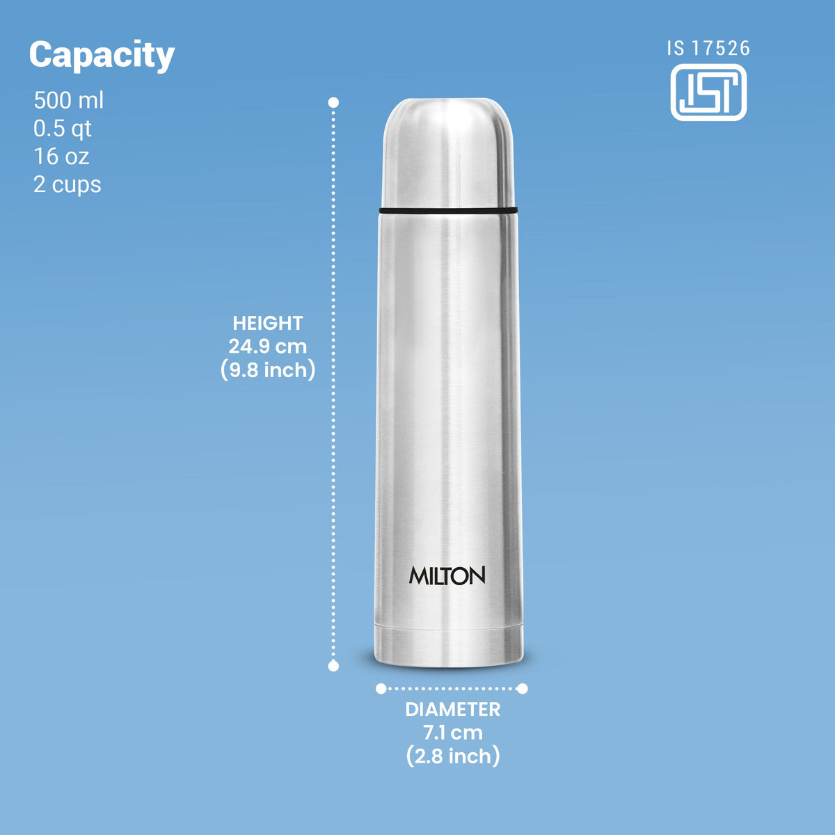Milton Flip Lid Thermosteel Insulated Water Bottle