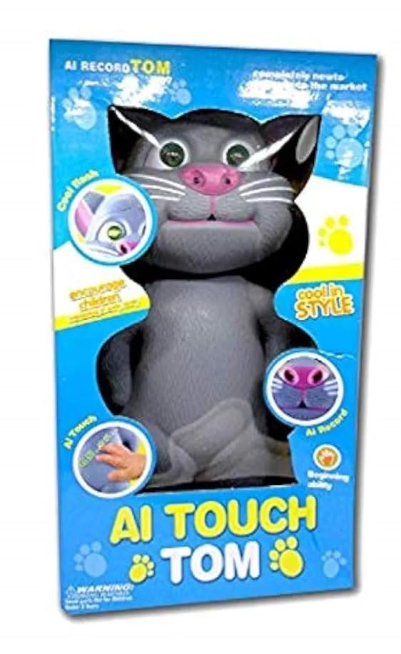 TIPTOP AI Touch Tom Interactive Talking Cat Toy, Electronic Pet with Sound Effects