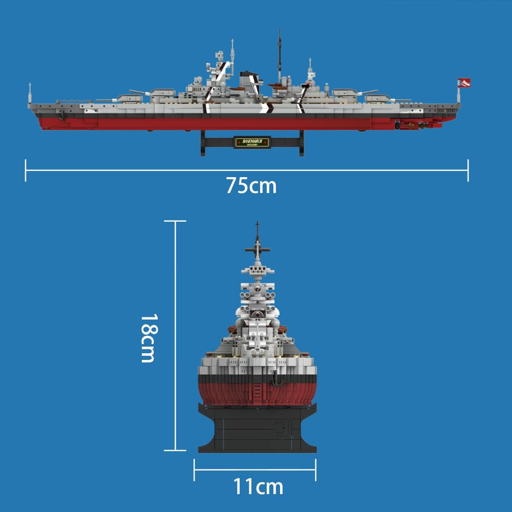 MISINI FC4201 German Battleship Bismarck Military Warship Building Toy