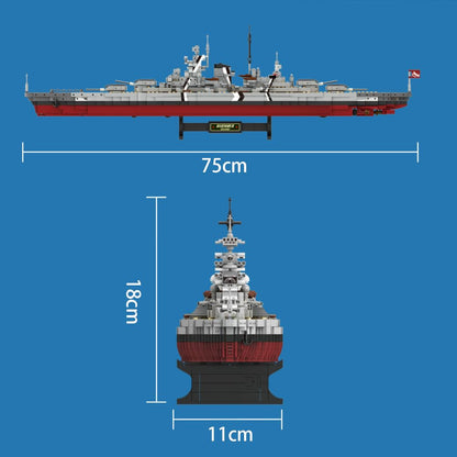 MISINI FC4201 German Battleship Bismarck Military Warship Building Toy
