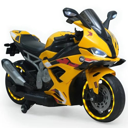 Toy House Battery Operated Ride-On Bike for Kids - B022-Yellow