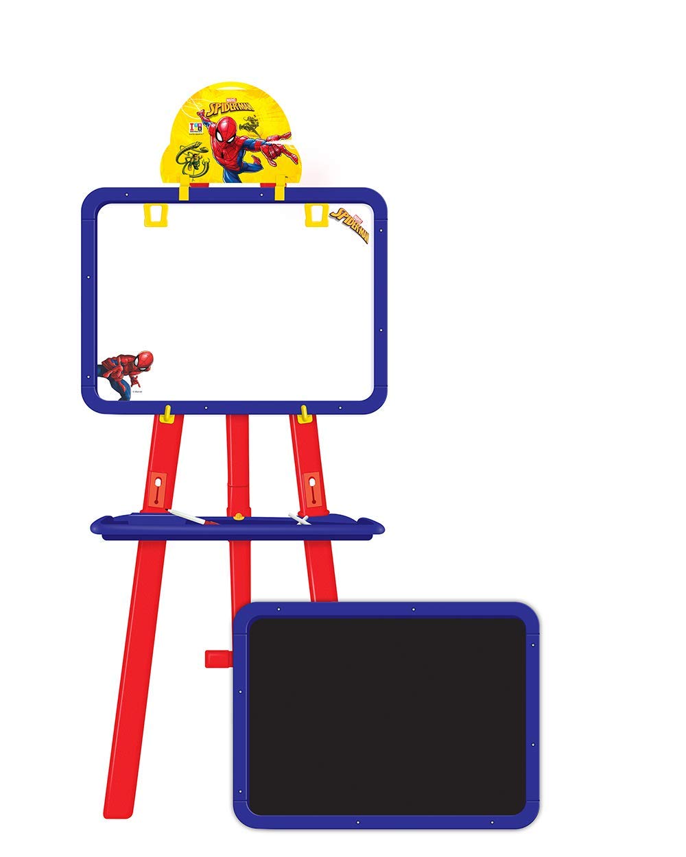 Kidivo Plastic Adjustable Height Magnetic 8 in 1 Double Sided Easel Board