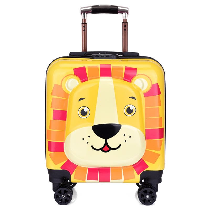 Shamax Kids' Hard Shell Animal Print Luggage: Spinner Wheels, Adjustable Handle Travel