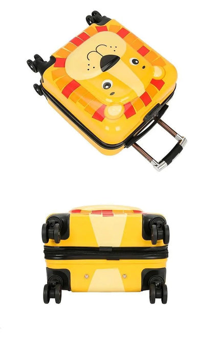 Shamax Kids' Hard Shell Animal Print Luggage: Spinner Wheels, Adjustable Handle Travel