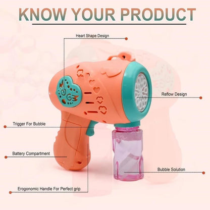 TIPTOP Bubble Machine for Kids Automatic Bubble Gun Leak-Proof Design with 1 Bubble Solution Outdoor Toys for Kids