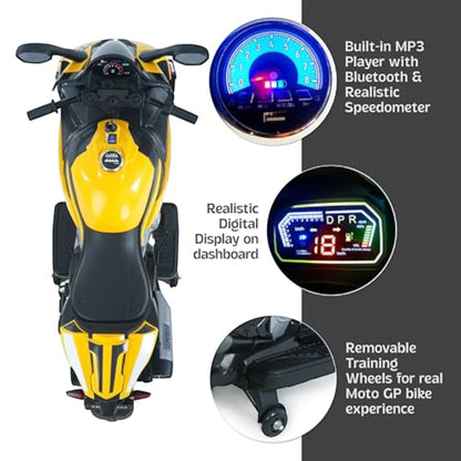 Toy House Battery Operated Ride-On Bike for Kids - B022-Yellow