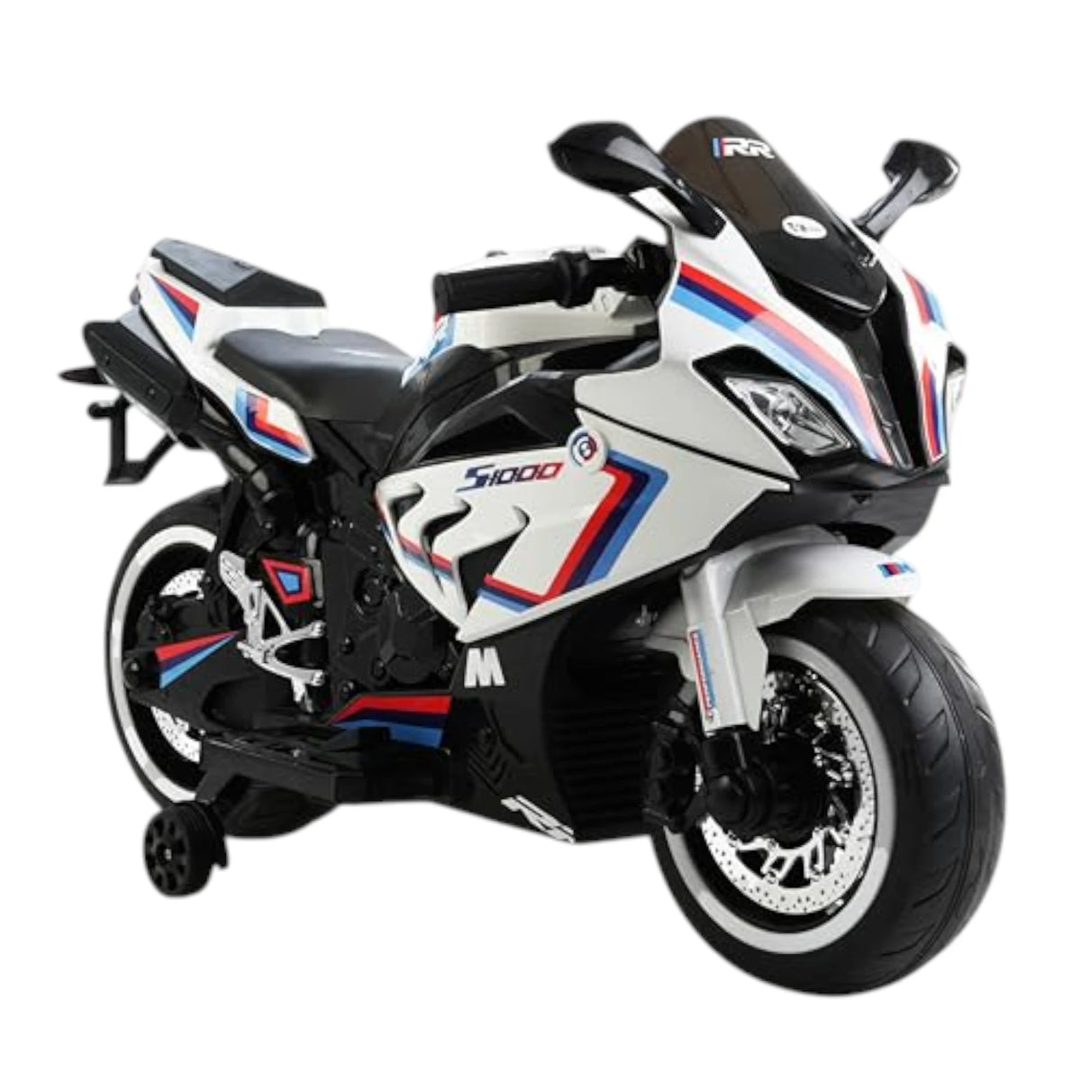 Toy House Battery Operated Ride-On Bike for Kids 3 to 8 Years - B018-White