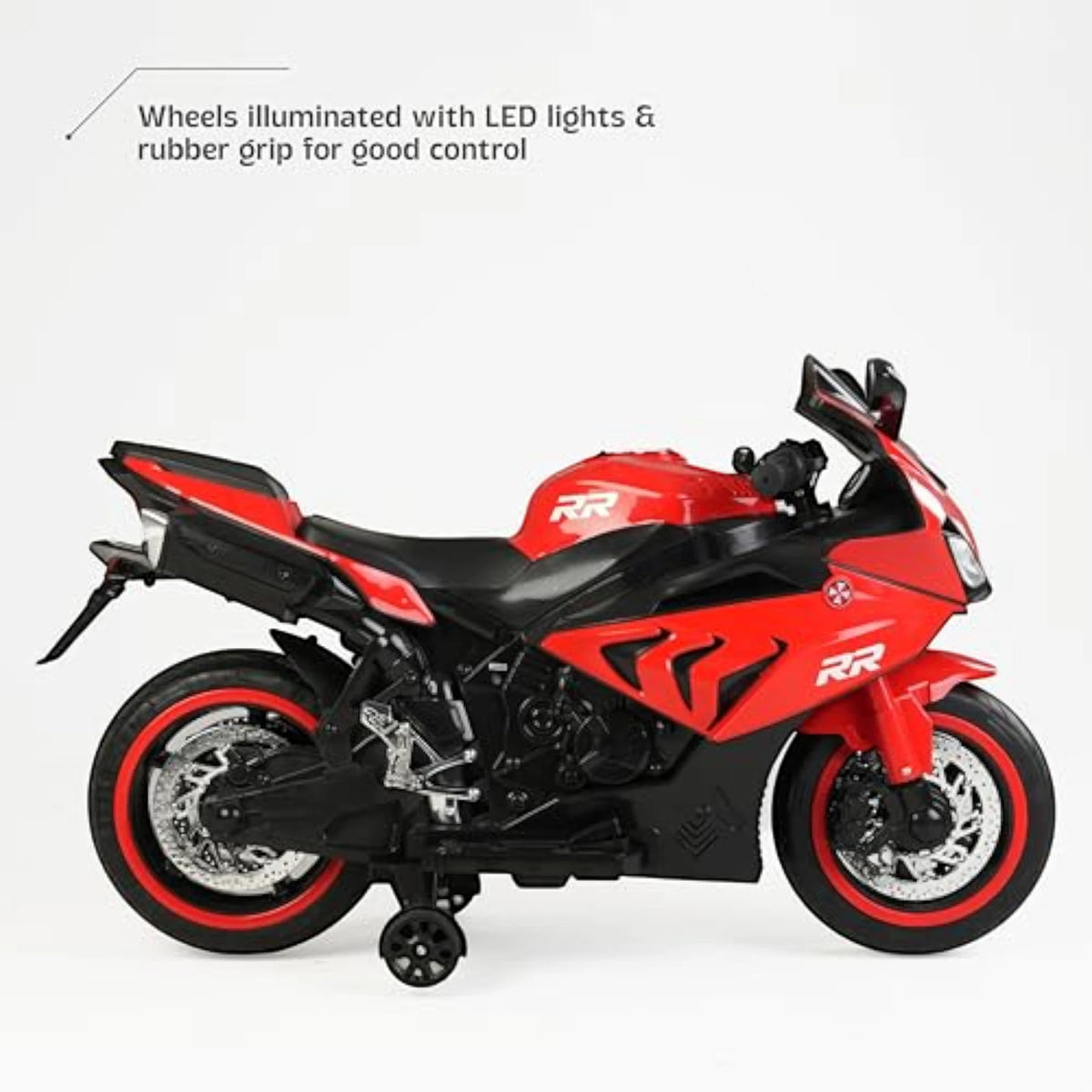 Toy House Battery Operated Ride-On Bike for Kids 3 to 8 Years - B018-Red
