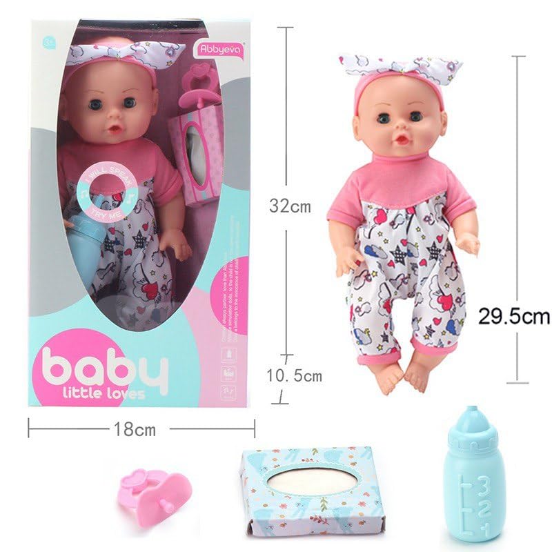 Cute Realistic Soft Body Baby Doll with Feeding Bottle, Pacifier & Accessories