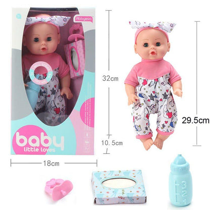 Cute Realistic Soft Body Baby Doll with Feeding Bottle, Pacifier & Accessories