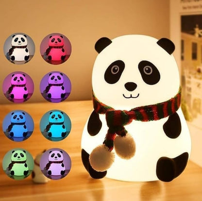 Riserstime Soft Panda Plush Night Light USB Rechargeable LED Lamp