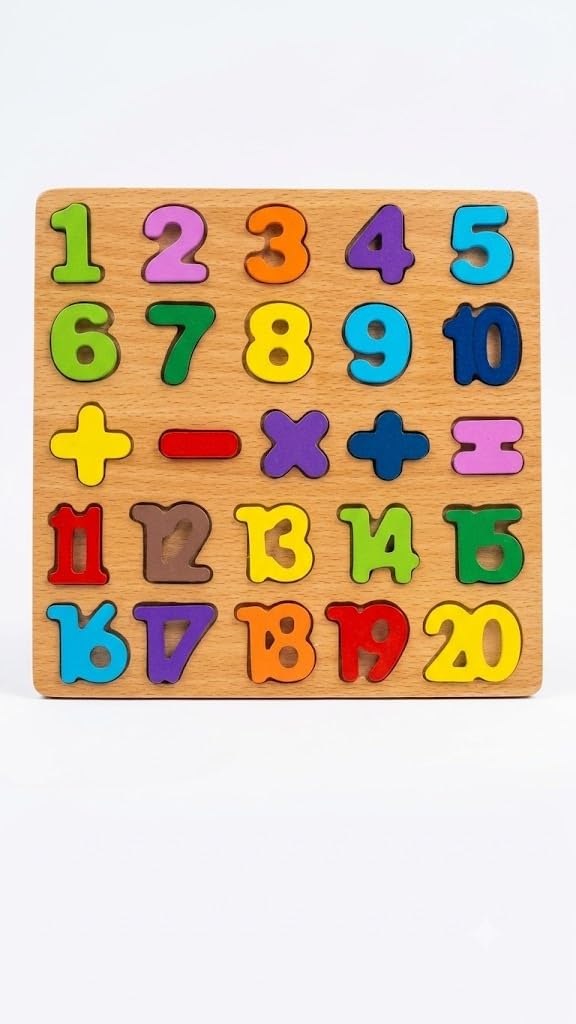 Wooden Number Puzzle 1 to 20 Kids Educational Toy