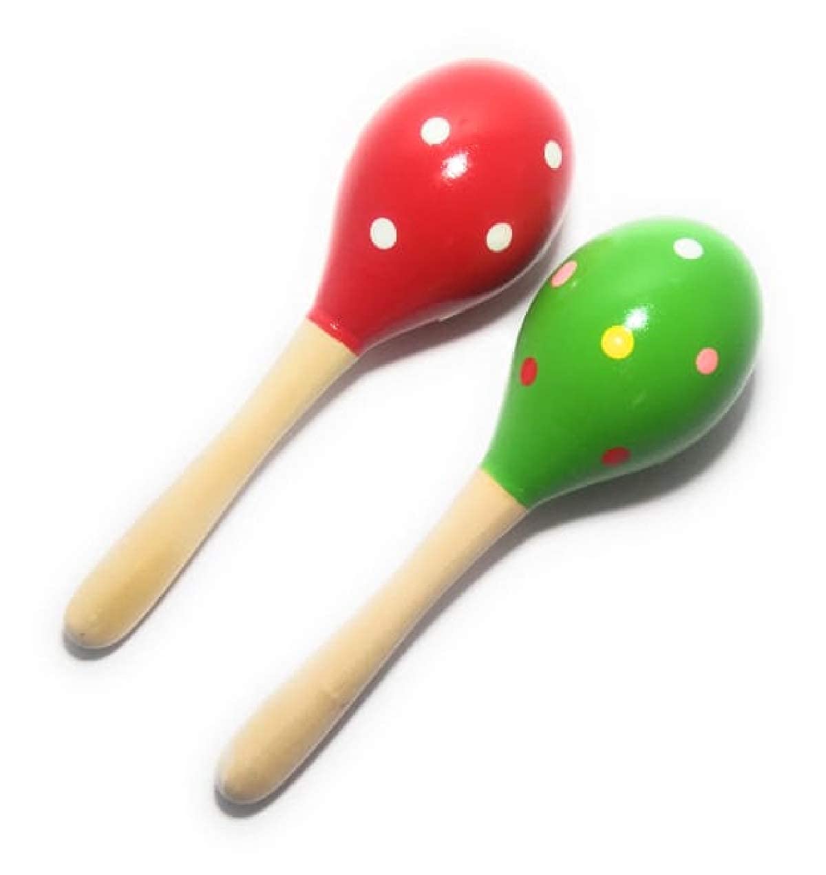 SHORO Handcrafted Wooden Baby Rattle Egg Shaker Set of 2