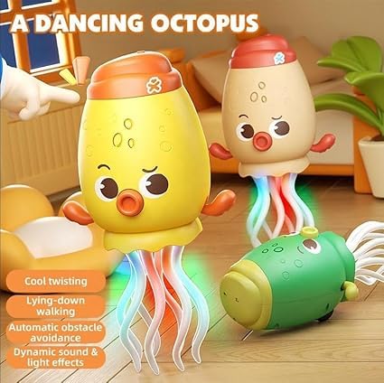Jack Royal Electric Dancing Octopus Toy with LED Lights, Music, Smart Crawling